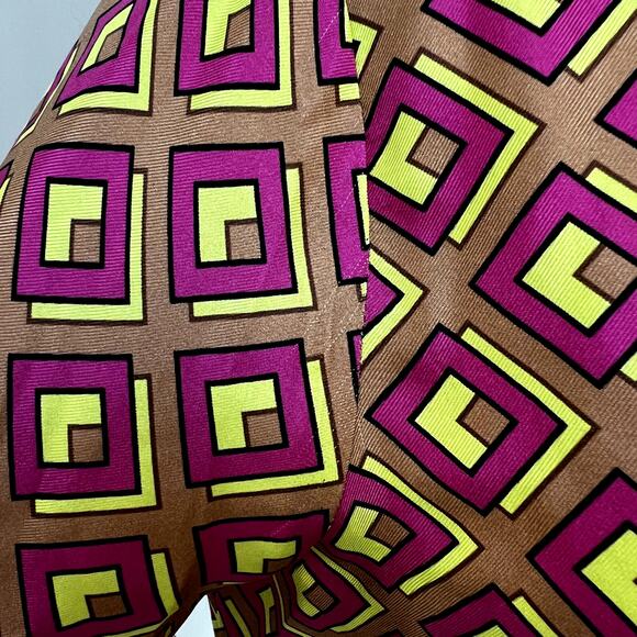 Per Se By Carlise Silk Button-down Blouse Modern Geometric Print  Size 6 - Picture 2 of 8